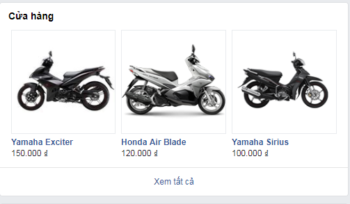 Hình ảnh giá thuê xe máy trên fanpage Facebook Motogo