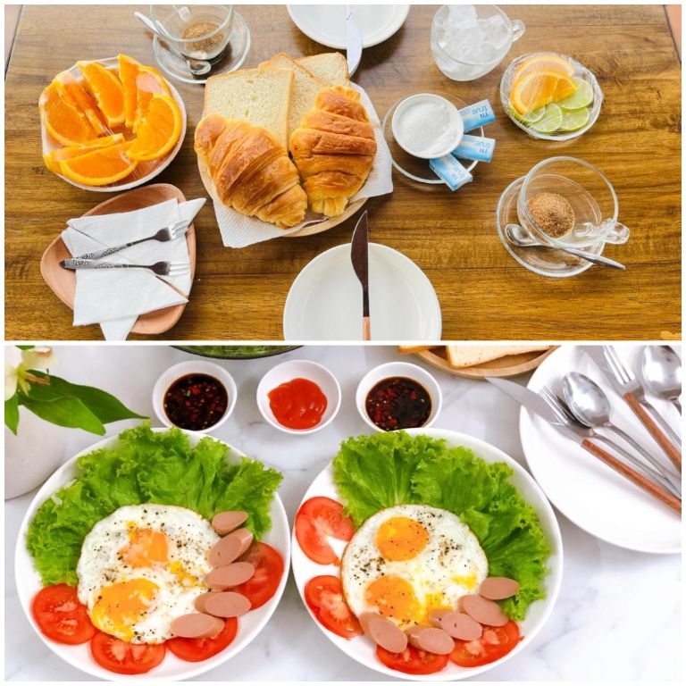Khách hàng có thể trải nghiệm bữa sáng thơm ngon ngại tại phòng bằng cách chi trả khoảng 80 000đ mỗi ngày.
