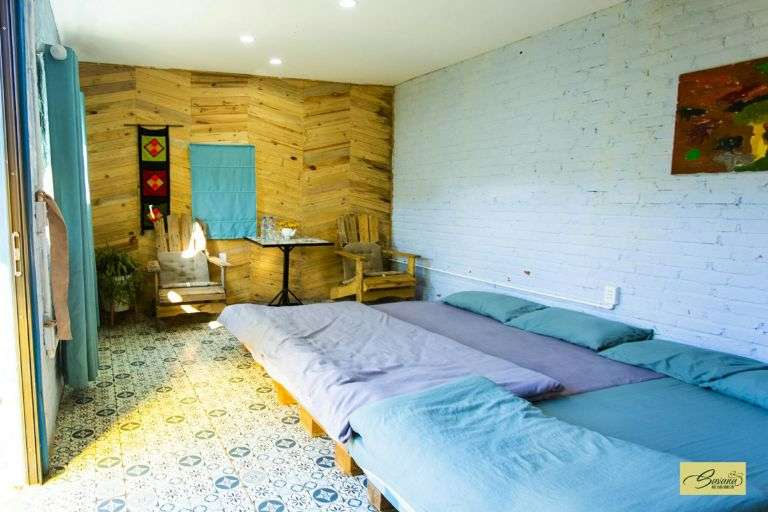 Phòng ngủ ở đây dược thiết kế hòa hợp giữa nét truyền thống và hiện đại