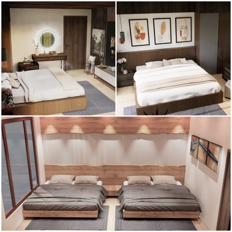 Các phòng ngủ có thiết kế trang nhã, giản dị nhưng vô cùng sang trọng và tinh tế 