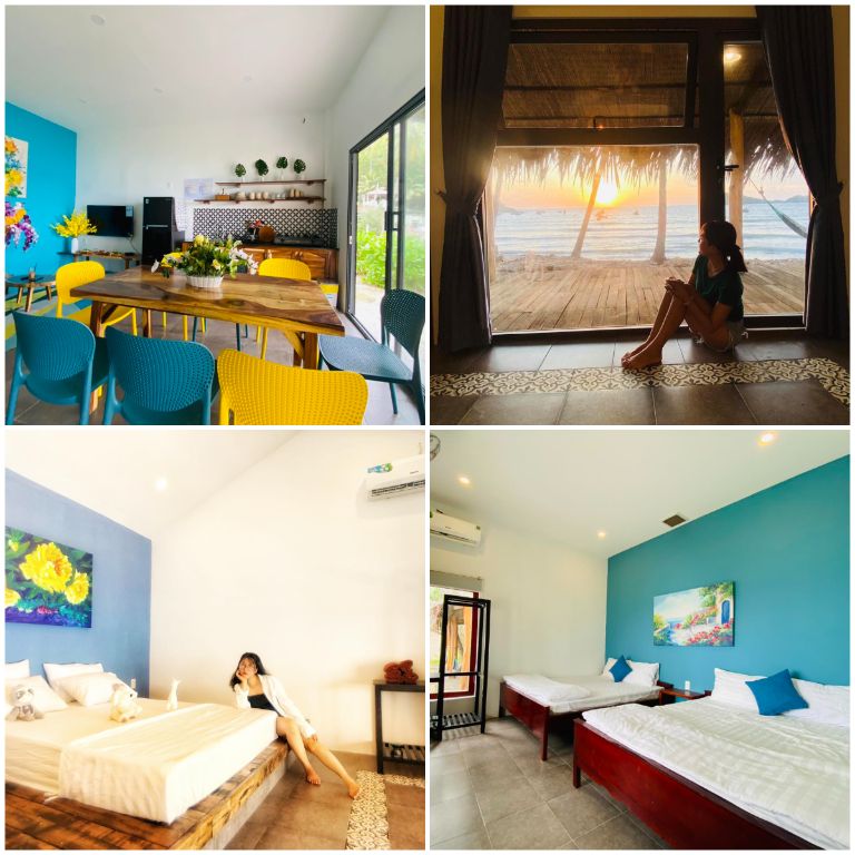 Hệ thống phòng nghỉ tại Langchia Nam Du Resort được thiết kế tối ưu hóa không gian mở, với sân hiên rộng rãi và hệ thống cửa sổ lớn tạo không gian thoáng đãng 