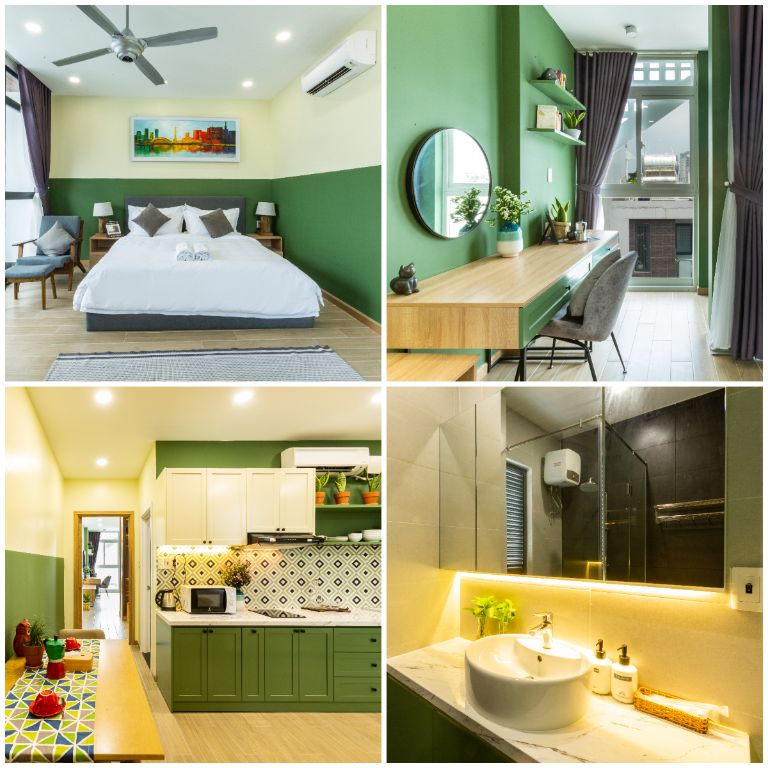 Sen Boutique House gây ấn tượng mạnh bởi hạng lưu trú penhouse cao cấp với 2 phòng ngủ, phòng được decor theo tông màu xanh, tạo cảm giác sang trọng và tinh tế (nguồn: facebook.com)