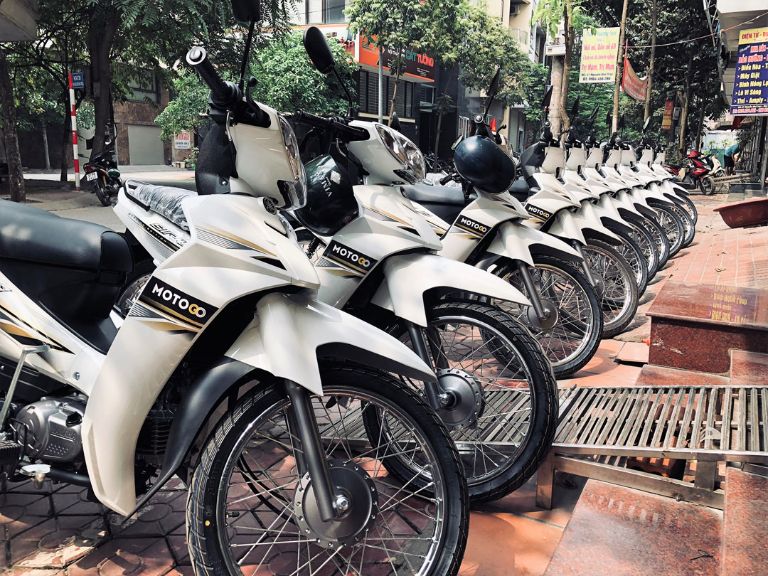 xe sirius tại cửa hàng cho thuê xe máy Hà Nội MOTOGO