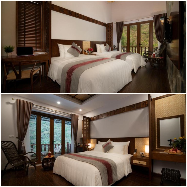 Không gian phòng nghỉ rộng rãi, thoải mái, bố trí từ 1 đến 4 giường phù hợp với đa dạng đối tượng khách hàng. 