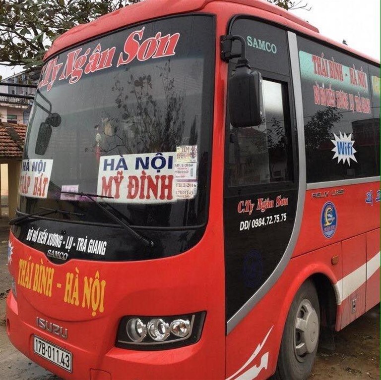 Xe khách Ngân Sơn là lựa chọn hoàn hảo cho du khách trên tuyến đường Hà Nội - Thái Bình.
