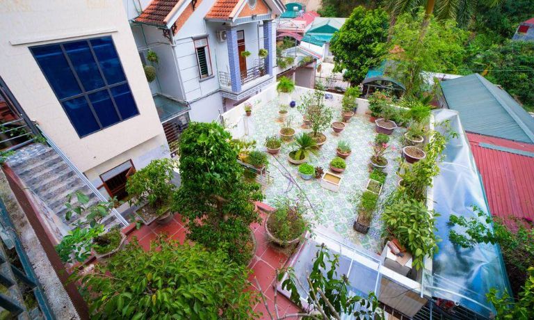 Dien Bien Rose Villa khiến nhiều khách du lịch thích thú bởi một vườn cây xanh ngát, trong lành (nguồn: kenhhomestay.com)