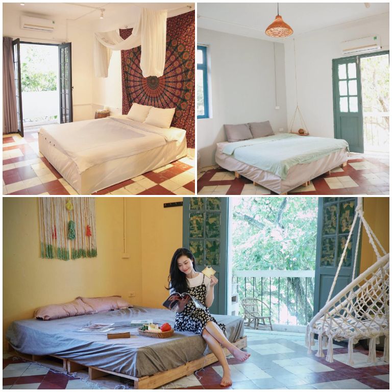 Mỗi phòng nghỉ tại homestay Hà Nội này đều có lối thiết kế riêng biệt, cho phép du khách tự do lựa chọn theo sở thích và phù hợp với nhu cầu cá nhân.