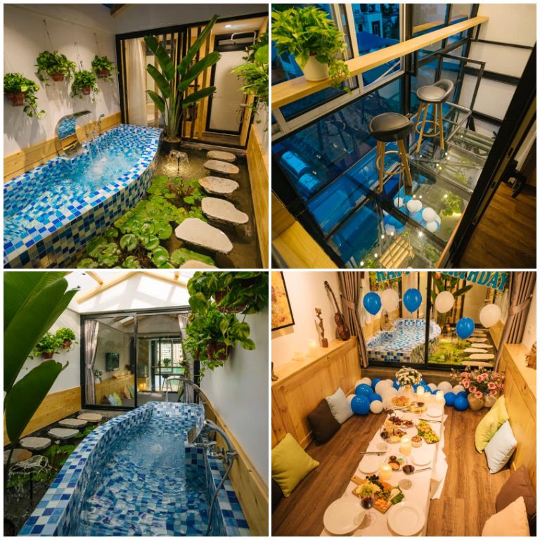 Thác nước massage sẽ mang đến những trải nghiệm tuyệt vời chưa từng có cho du khách ghé thăm homestay Hà Nội này