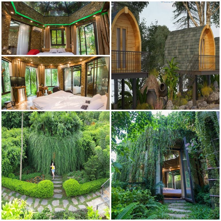 Babylon Homestay Hồ Đồng Quan có 7 hạng phòng nghỉ dưỡng với thiết kế độc đáo, đa dạng, hòa mình vào thiên nhiên (nguồn: facebook.com)
