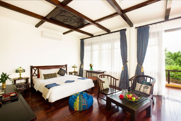 Điều đầu tiên phải nói đến về homestay Mai Châu Hòa Bình này là hệ thống phòng nghỉ sang trọng, hiện đại và có thiết kế đẹp mắt (nguồn: maichaulodge.com)
