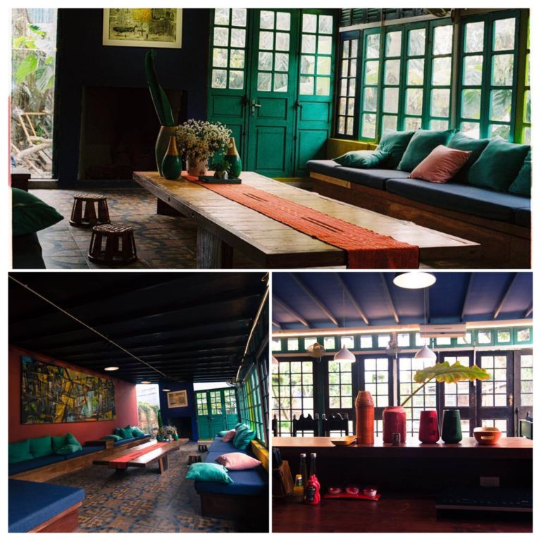 Phòng khách rộng rãi, tràn ngập ánh sáng tự nhiên kết hợp cùng các tông màu nổi bật làm cho homestay càng trở nên cuốn hút hơn (nguồn: bamboovietnamtravel.com.vn)
