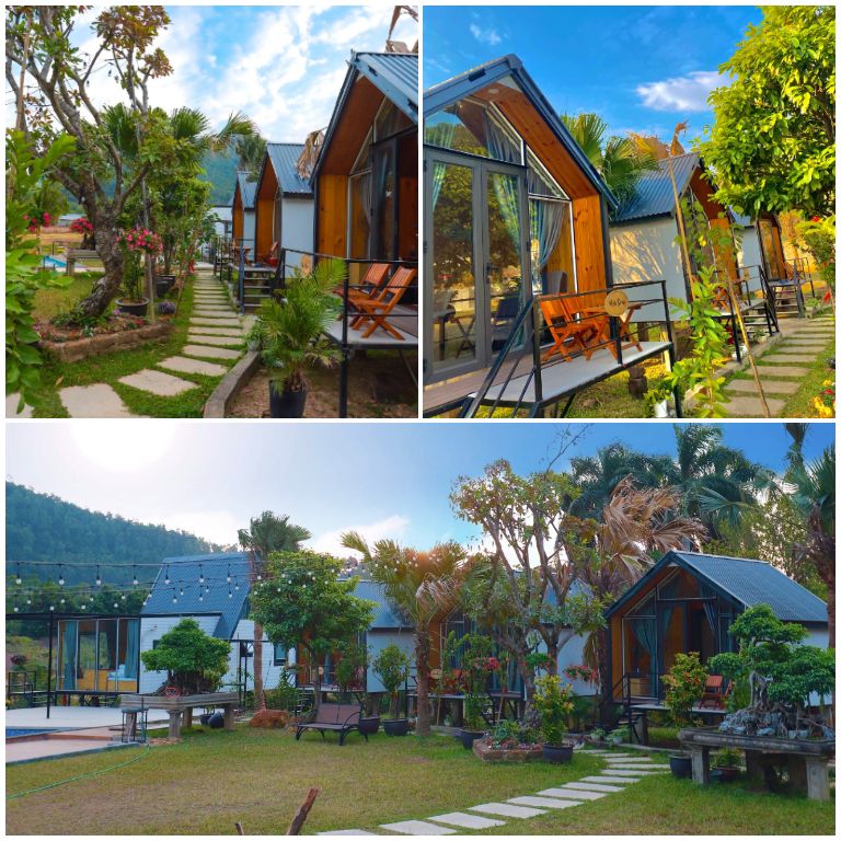 Những căn nhà nhỏ của homestay Sóc Sơn này được thiết kế bắt mắt cùng vật liệu gỗ cổ điển như những ngôi nhà trong truyện cổ tích