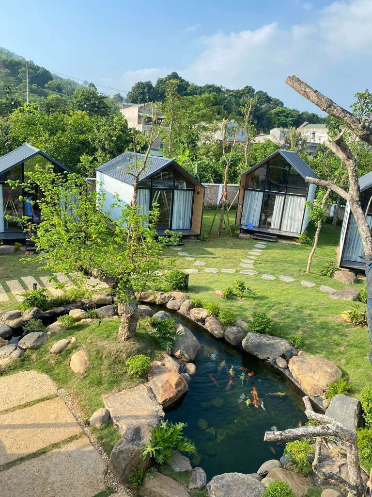 Khuôn viên Cuống'house homestay Tuyên Quang tươi mát giữa thiên nhiên