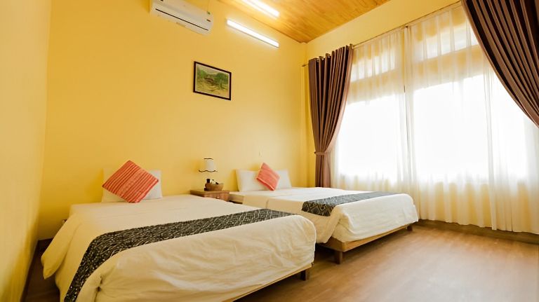 Diện tích các phòng nghỉ tại Mai Châu Xanh Bungalow khá rộng và thoải mái, đảm bảo cho khách hàng có không gian nghỉ dưỡng tốt nhất (nguồn: facebook.com)