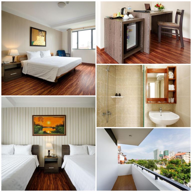 Hệ thống phòng nghỉ của homestay gần sân bay Đà Nẵng này được chia thành 5 hạng phòng đa dạng, với phong cách thiết kế sang trọng và vô cùng hiện đại (nguồn: booking.com)
