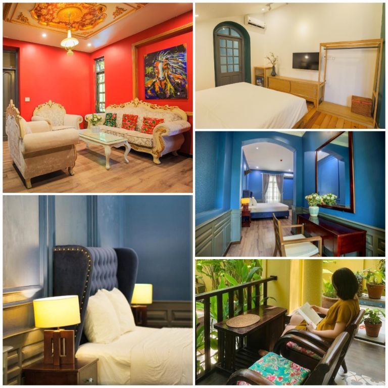 Các căn phòng nghỉ tại homestay gần sân bay Đà Nẵng này độc đáo và gây ấn tượng với nhiều du khách bởi không gian cổ điển, đậm đà sắc màu (nguồn: facebook.com)