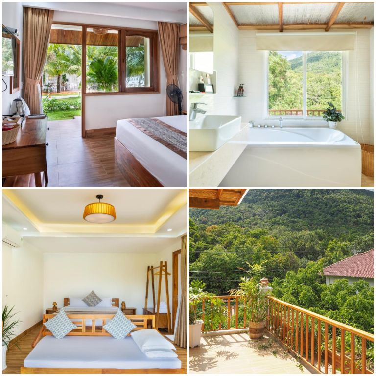 Naomi Resort cung cấp các loại phòng đẹp, có view hướng ra vườn cực kỳ thoáng đãng