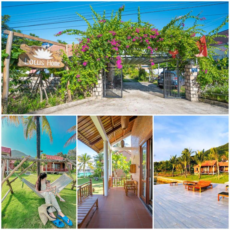 Lotus Home Phú Quốc là một khu nghỉ dưỡng độc đáo tọa lạc trên bờ biển, gồm các căn bungalow giáp biển và một số căn trên mặt nước 
