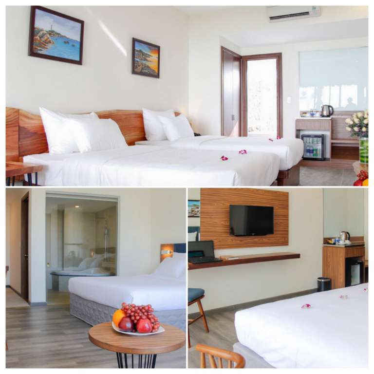 Phòng ngủ xinh đẹp, rộng rãi với đầy đủ thiết bị tiện nghi , hiện đại cho du khách kì nghỉ dưỡng thoải mái nhất - homestay Phú Yên view biển
