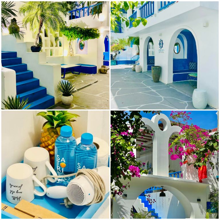 Santoni Homestay Vũng Tàu view biển lựa chọn lối thiết kế nhà ở hiện đại tông màu xanh trắng độc đáo nổi bật