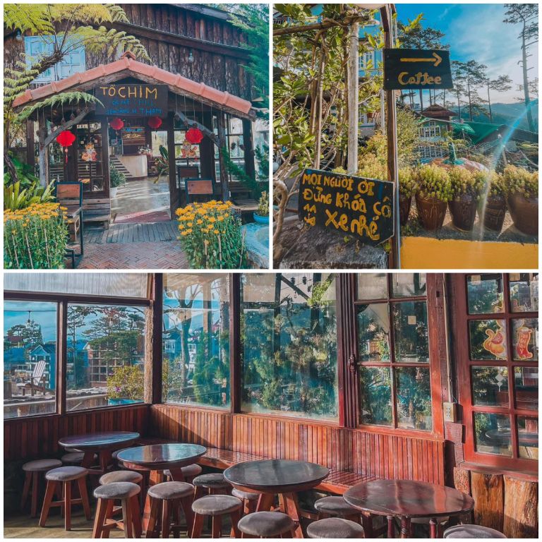 Quán cafe này được xây dựng ở một khu vực riêng biệt bên trong một căn nhà gỗ cổ điển, ánh nắng chiếu vào vô cùng lung linh
