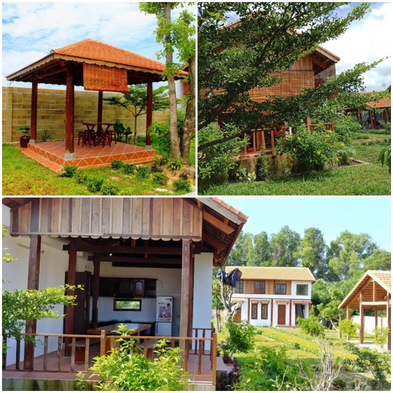 Cocopalm Villa có tổng diện tích lên đến 1200m2, gồm các biệt thự nhà gỗ nằm cạnh nhau 