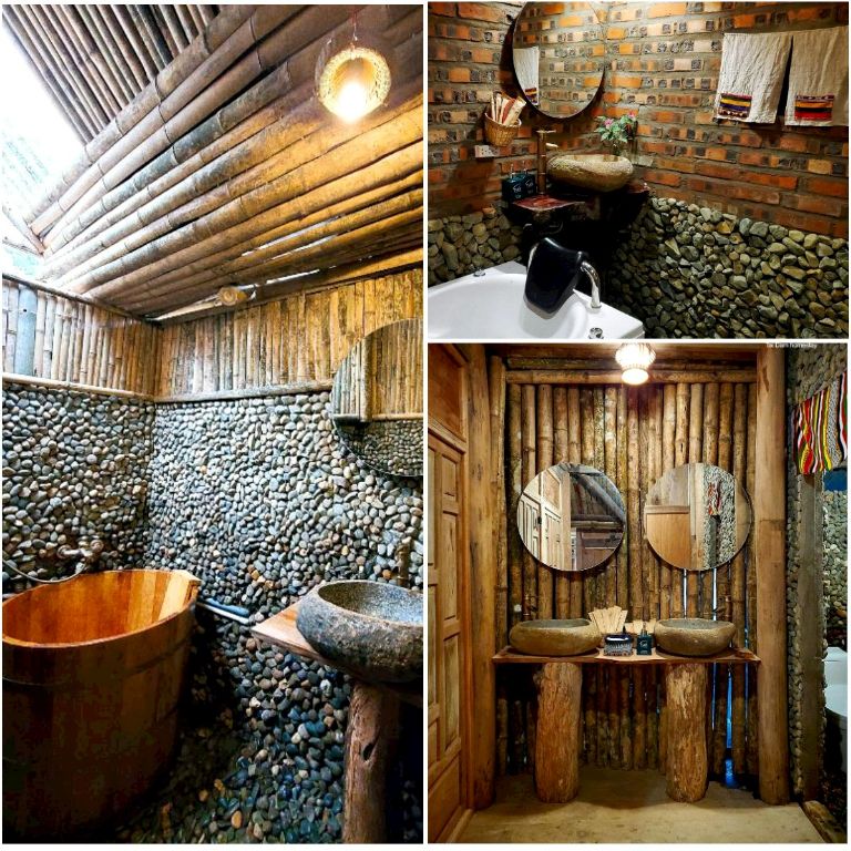 Trải nghiêm tắm lá thuốc thảo dược của người dân tộc Thái Đen với bồn tắm gỗ ngay trong phòng nghỉ.