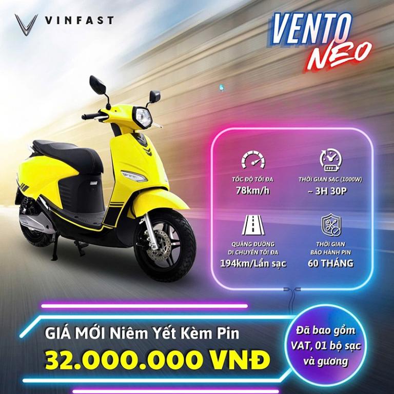 Bảng giá niêm yết Vento Neo tại một đại lý VinFast – khoảng 39,99 triệu đồng, chưa gồm phí đăng ký.