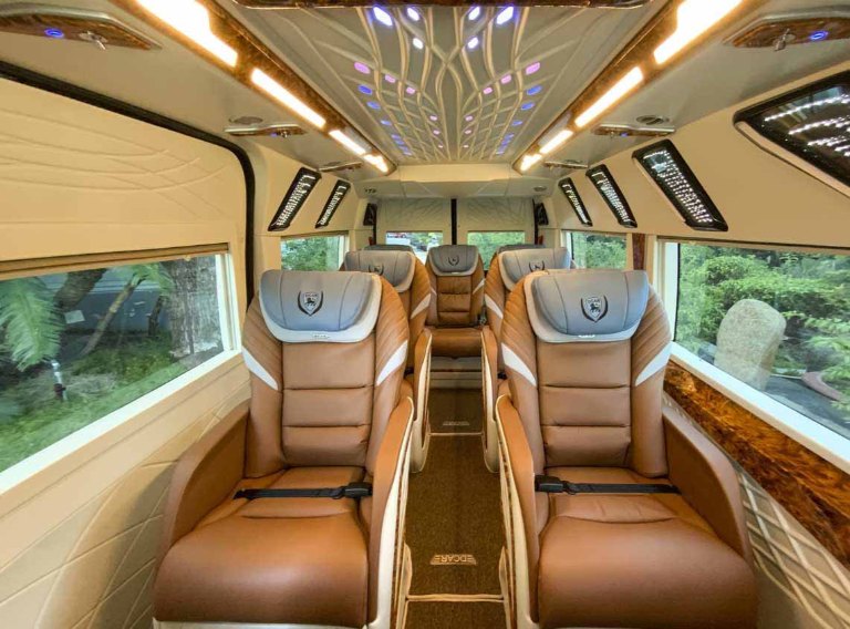 Nội thất xe Nam Cường Limousine - giường nằm, ghế ngồi tuyến Hà Nội - Phú Thọ