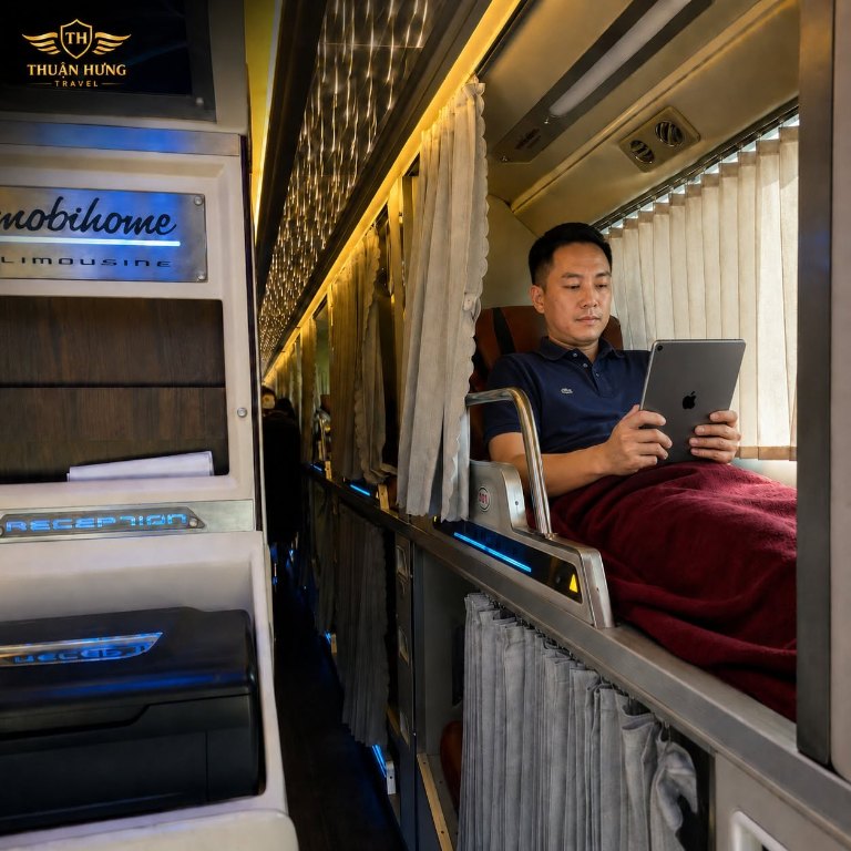 Nội thất xe Thuận Hưng Travel - giường nằm, ghế ngồi tuyến Hà Nội - Nha Trang